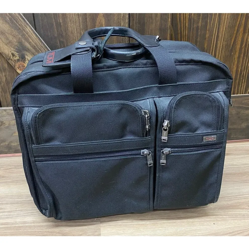 Tumi Alpha Deluxe expandable 2-wheel nylon canvas carry-on travel bag briefcase